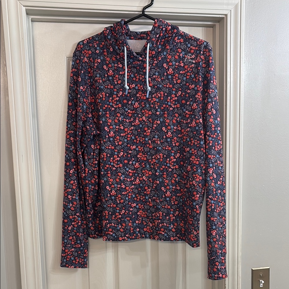 Rhoback Floral Hoodie - Navy and Red